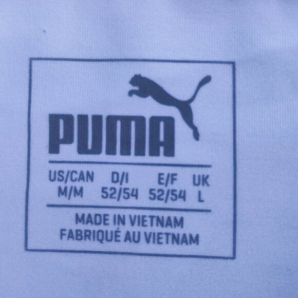 Puma Golf Polo Shirt men's size M white colour with grey and lime green stripes - Picture 4 of 9